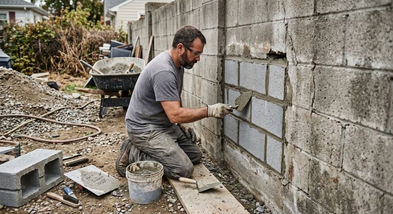 Cinder Block Wall Repair in American Fork, UT