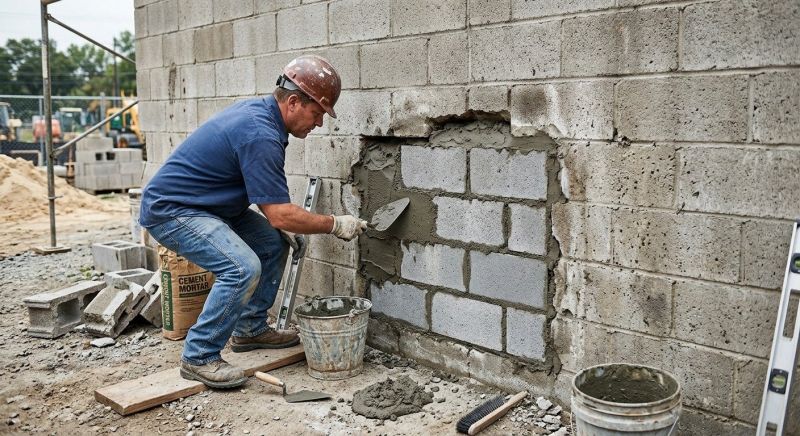 Cinder Block Wall Repair in Sandy, UT